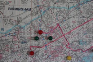 Detail of map of Birmingham